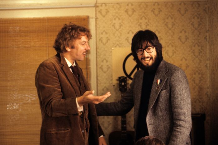 Goofing with John Landis on the set of Animal House.