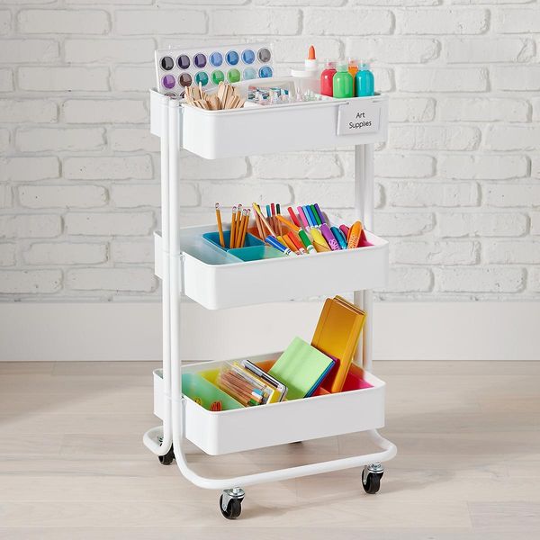 The Container Store Art Supplies Themed Rolling Cart