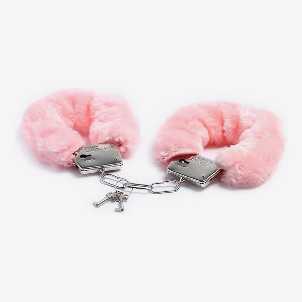 Stainless Steel Pink Fluffy Handcuffs