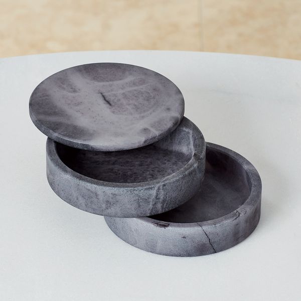Williams Sonoma Alabaster Swivel Box