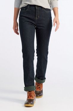 L.L.Bean Women’s True Shape Jeans, Classic Fit, Straight-Leg, Fleece-Lined