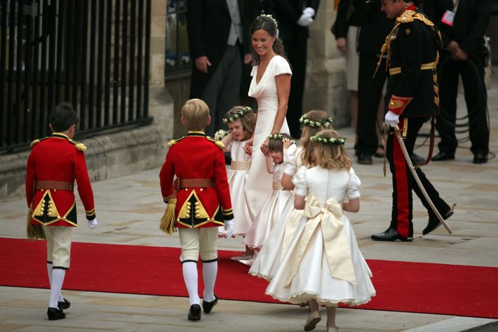 Pippa Middleton and children at Kate Middleton's wedding to Prince William.