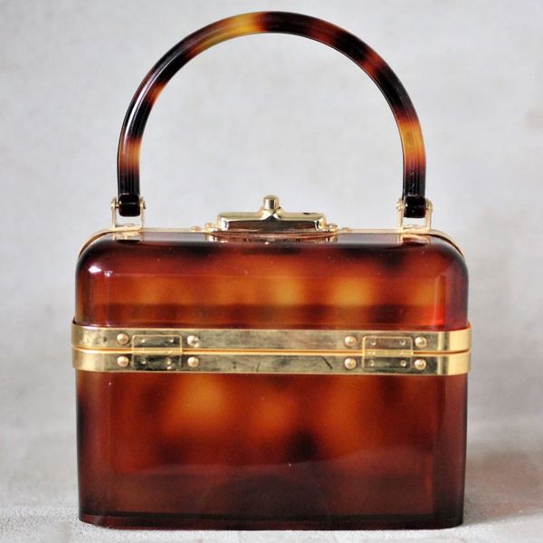 ByWaltz 1950s Auténtico bolso de Lucite de celuloide francés