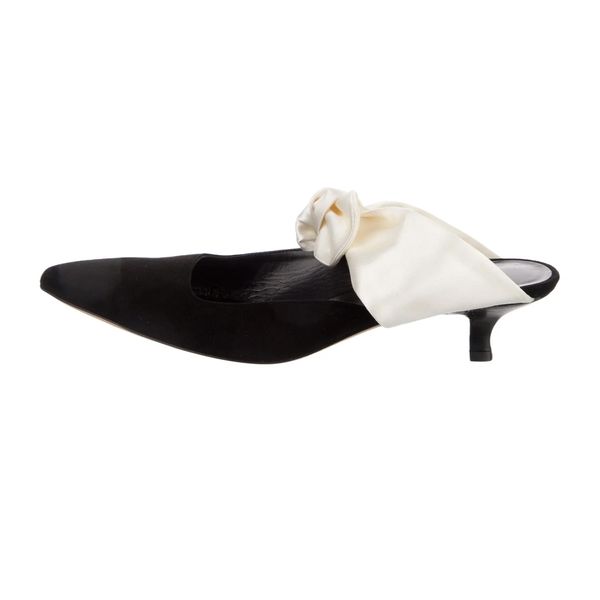 The Row Suede Colorblock Pattern Mules