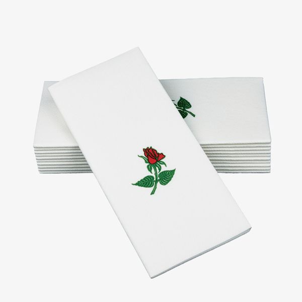 SimuLinen Signature Rose Design Dinner Napkin