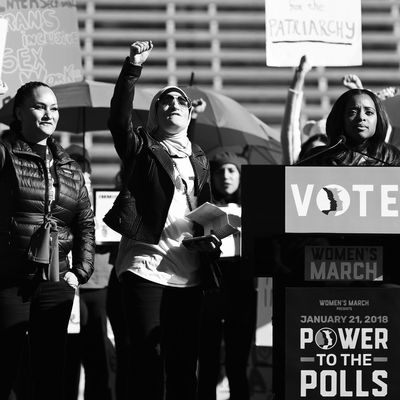 Women's March Co-Chairwomen Bob Bland, Carmen Perez, Linda Sarsour, and Tamika D. Mallory.