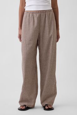 Gap Linen-Blend Easy Wide-Leg Pants