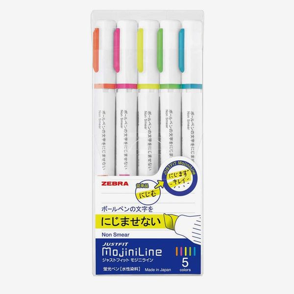 Zebra Justfit Mojini Line Highlighters (5-Color Set)