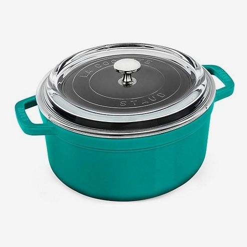 Staub Cast Iron 4-Qt. Round Cocotte with Glass Lid
