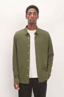 Everlane The Long Sleeve Pique Shirt