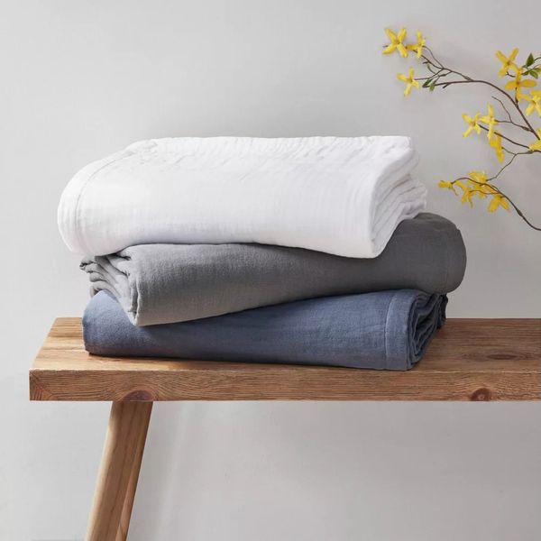 Clean Spaces 100% Cotton Gauze Bed Blanket