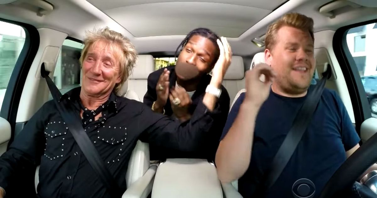 詹姆斯柯登 (James Corden) 與羅德史都華 (Rod Stewart) 和 A$AP Rocky 共乘卡拉 OK 共度美好時光