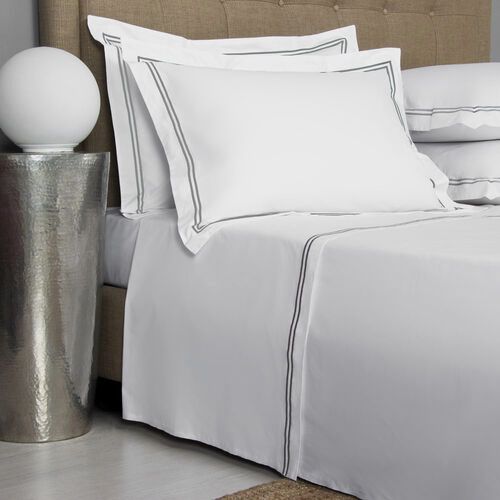 6 Queen Bed Sheet Sets Egyptian Cotton White Stripe Commercial Linen Supplies 