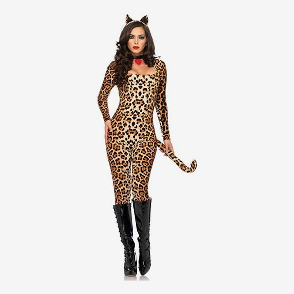 Snow Leopard Costume Animal Print Workout Women Halloween Cosplay