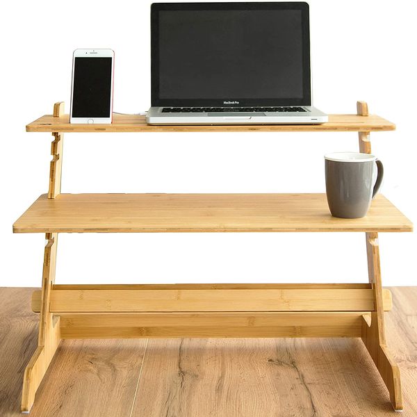 9 Best Standing Desk Converters 2021, Wooden Standing Desk Converter