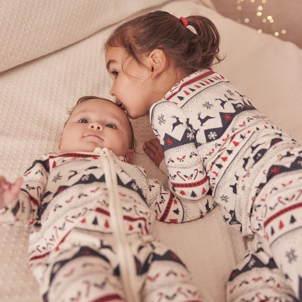 Mori Fairisle Zip-Up Baby Pajamas
