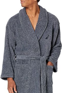 Nautica Men’s Long Sleeve Cozy Soft Plush Shawl Collar Robe