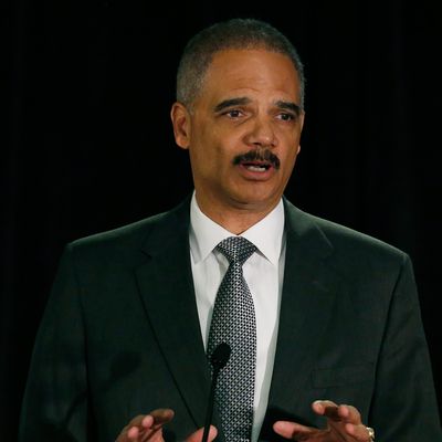 05 May 2014, Washington, DC, USA --- United States Attorney General Eric Holder speaks at the National Association of Attorneys General in Washington May 5, 2014. REUTERS/Gary Cameron (UNITED STATES - Tags: POLITICS CRIME LAW) --- Image by ? GARY CAMERON/Reuters/Corbis