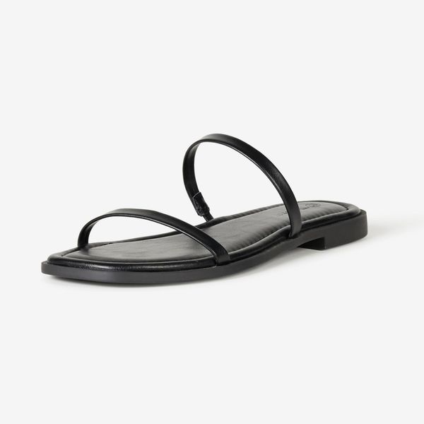 The Drop Paris Square-Toe Two-Strap Flat Sandal
