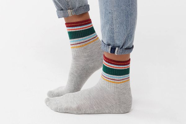 Urban Outfitters Out From Under Multi-Striped Crew Sock