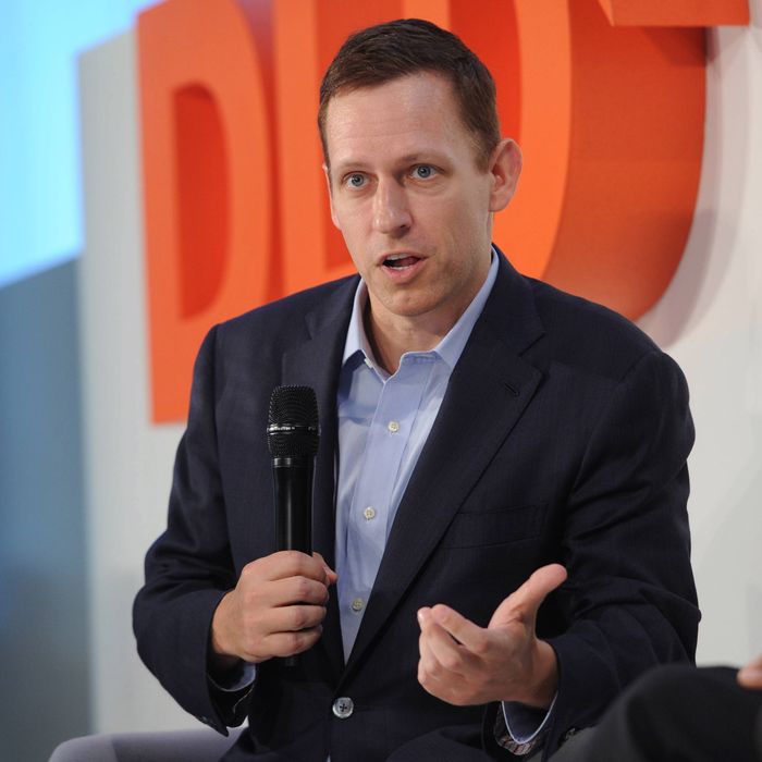  Peter Thiel (The Founders Fund) speaks on the podium during the Digital Life Design (DLD) Conference at the HVB Forum on January 22, 2013 in Munich, Germany. DLD is an international conference and culture which connects new media, business and social leaders, opinion formers and investors for crossover conversation and inspiration. 