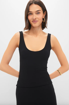 LESET Black Rio Scoop Neck Tank