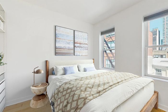 A listing photo showing the primary bedroom in a Boerum Hill apartment