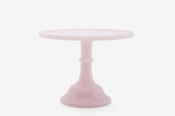 Mosser Glas cake stand made of pink glass