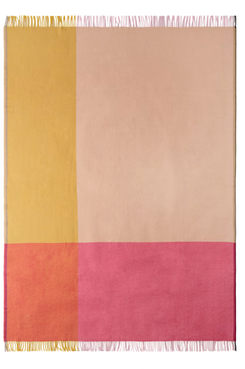 Vitra Pink & Beige Colour Block Blanket