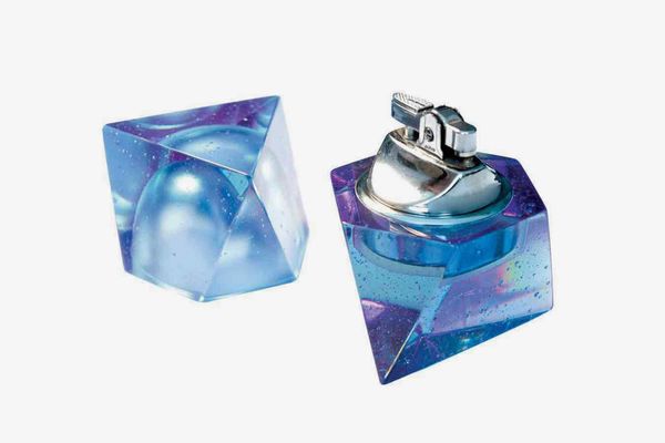 Octahedron Table Lighter and Ashtray Set