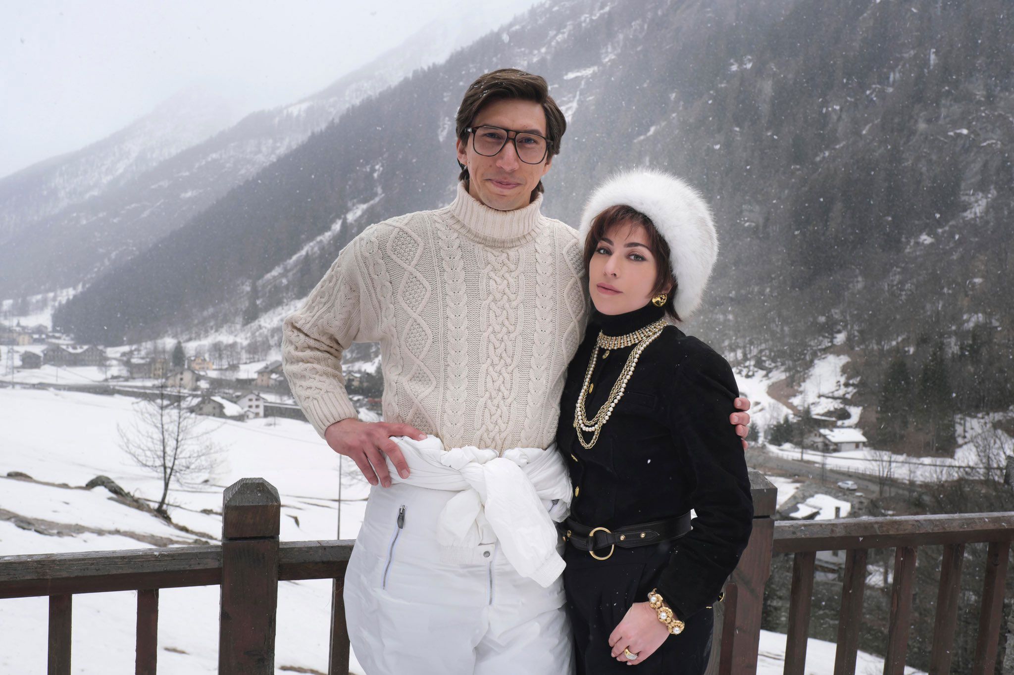 Adam Driver and Lady Gaga Ski in House of Gucci: PHOTO