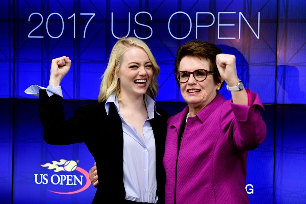 Emma Stone, Billie Jean King, Do 'Battle of the Sexes' Press