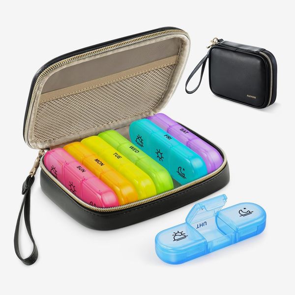 AUVON Weekly Pill Organizer with Bag