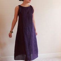 Linen Clothing By Anny Custom Slim Shoulder Linen Dress Made to Fit