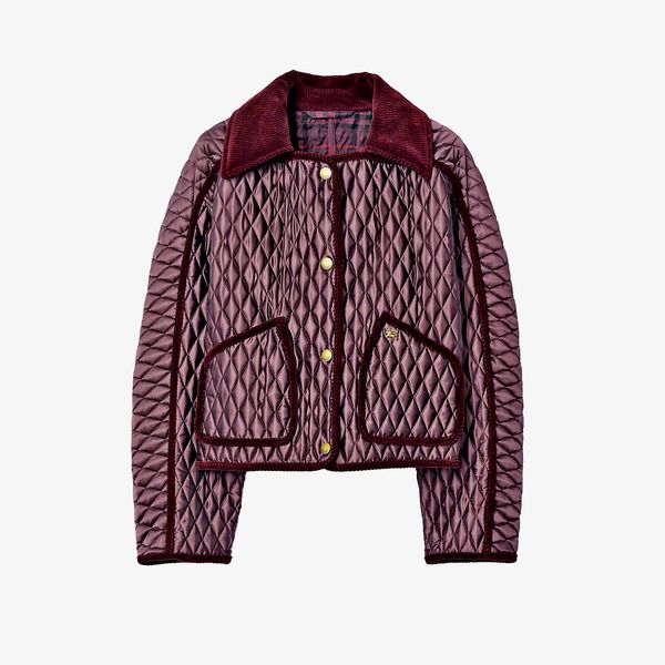 Burberry Cropped Quilted Nylon Floriston Jacket