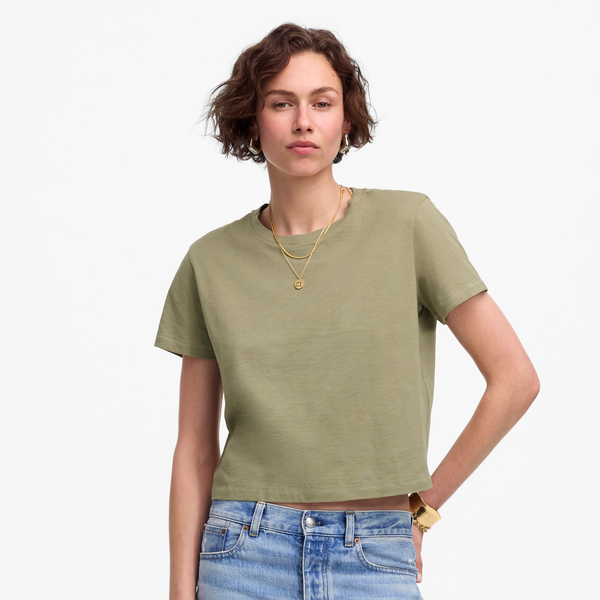 Madewell The Easy Crop Crewneck Tee in Soft Slub