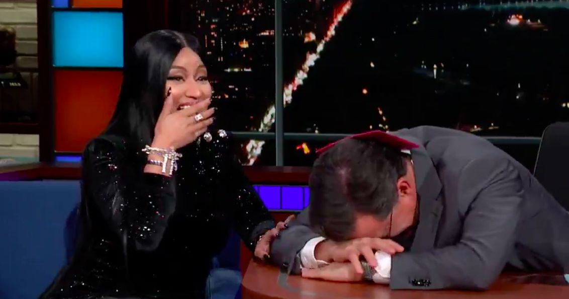 Nicki Minaj Gives Colbert His Very Own ‘Barbie Dreams’ Bar