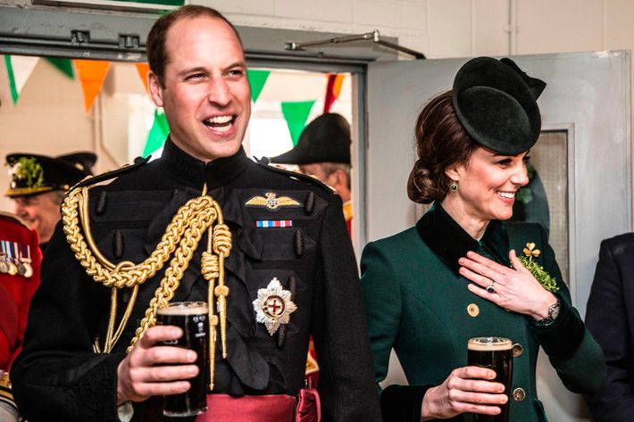Prince William and Kate Middleton drink beer.