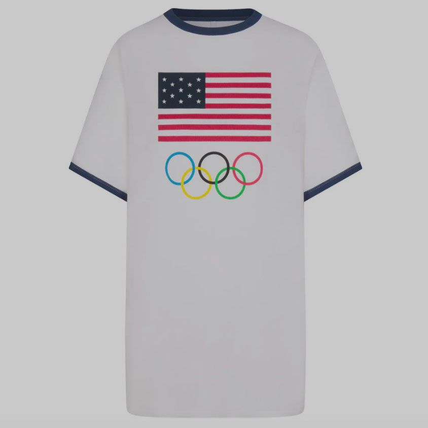 SKIMS Team USA Cotton Rib Olympic T-Shirt Dress
