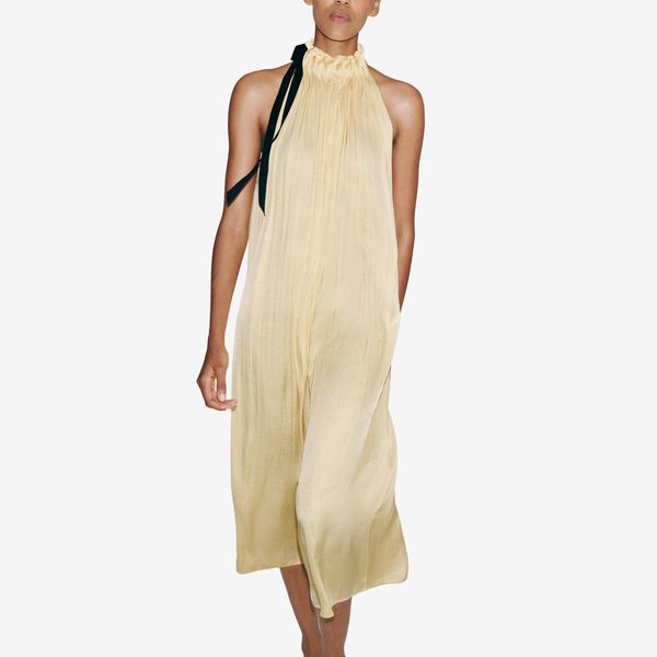 Zara ZW Collection Satin Effect Halter Dress