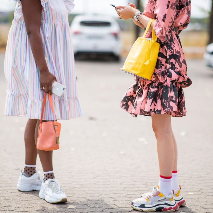 best white trainers to wear with dresses