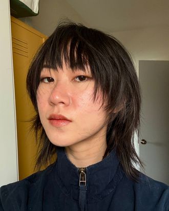 Selfie of the author with messy, texturized hair. 