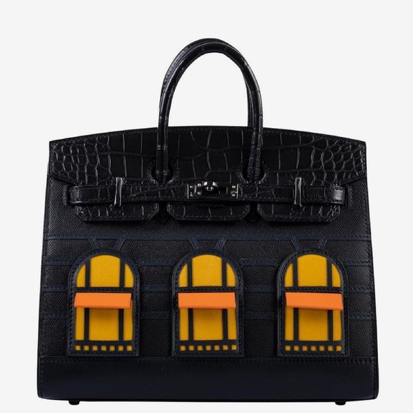 Hermès Birkin 20 Faubourg Sellier Bolso de piel de cocodrilo negro mate