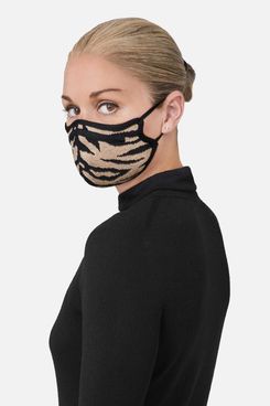 St. John Camel Pique Animal Print Care Mask