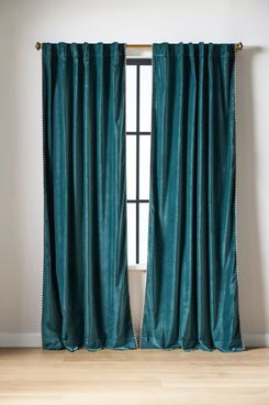 Anthropologie Milo Piped Velvet Curtain