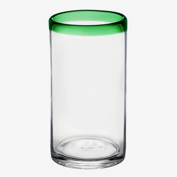 Acopa Tropic Cooler Glass with Green Rim