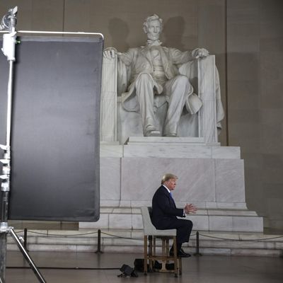 President Trump at the Lincoln Memorial.