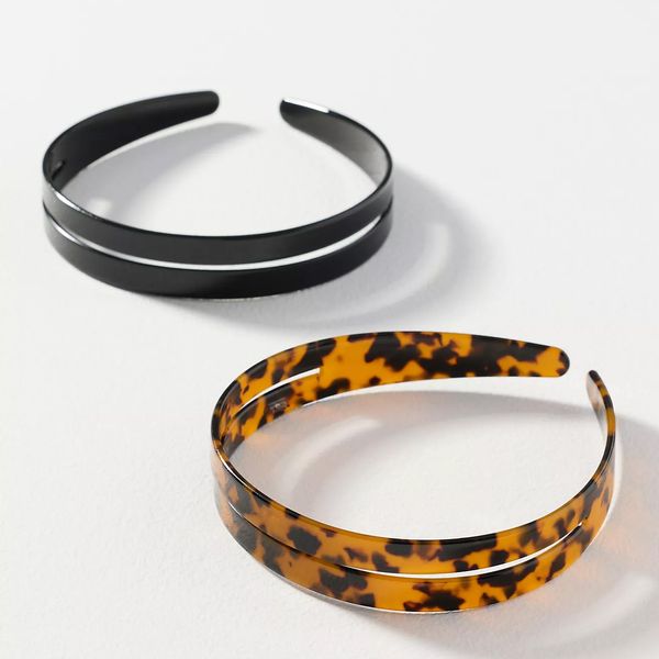 By Anthropologie Wide Resin Headbands, Set of 2