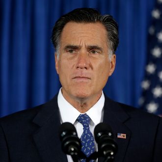 Republican presidential candidate, former Massachusetts Gov. Mitt Romney makes comments on the killing of U.S. embassy officials in Benghazi, Libya, while speaking in Jacksonville, Fla., Wednesday, Sept. 12, 2012. (AP Photo/Charles Dharapak)