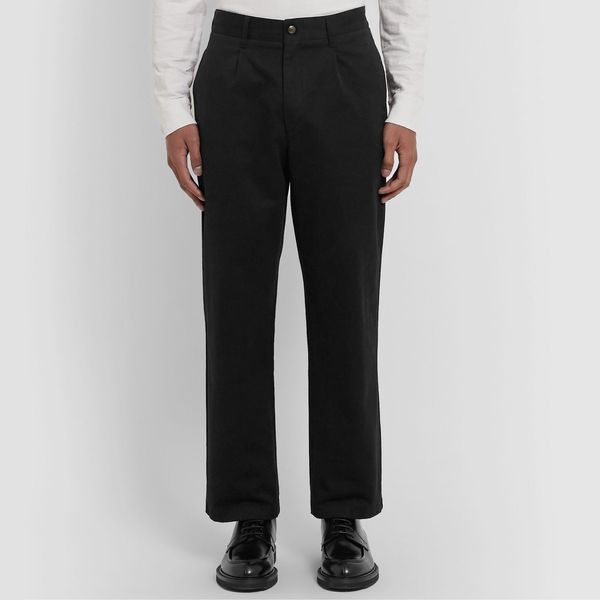 Noah Pleated Brushed-Cotton Chinos